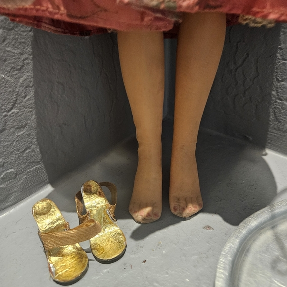 24" Vintage Rubber Vinyl Body Doll 40s 50s 60s - Picture 4 of 10